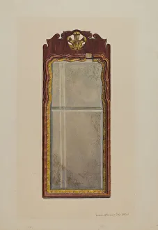 Leslie Macklem Prints: Queen Anne Mirror, c. 1939. Creator: Leslie Macklem