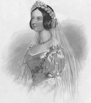 Mechanisation Prints: The Queen in her Bridal Dress, 1840. Creator: William Henry Mote