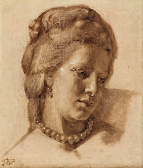 Melancholic Prints: Queen Caroline Mathilda (study for the 1873 work: Scene from Christian VII's Court)