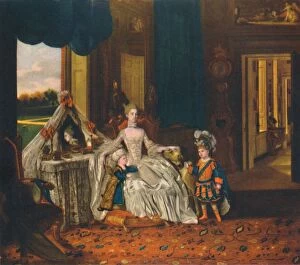 Duchess Of Mecklenburg Gallery: Queen Charlotte in Dressing Room with Prince and Duke in Fancy Dress, c1766, (1948) Creator