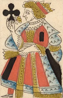 Queen of Clubs, from a Set of Piquet Cards, late 18th-19th century