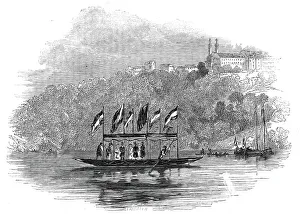 The Queen crossing the Maine, at Langfort, Bavaria, 1845. Creator: Unknown