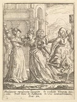 Queen, from the Dance of Death, 1651. Creator: Wenceslaus Hollar