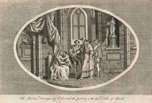 Shrewsbury Collection: The Queen Dowager of Edward IV parting with her son, the Duke of York, 1483 (1793)
