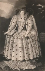 Ominous Prints: Queen Elizabeth, 1592, (1904). Artist: Marcus Gheeraerts, the Younger