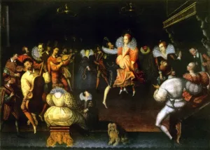 Turner Prints: Queen Elizabeth Dancing with the Earl of Leicester, 1581, (1942). Creator: Unknown