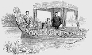 Queen Bess Prints: Queen Elizabeth I. In her State Barge, c.1560, 1890. Creator: Unknown