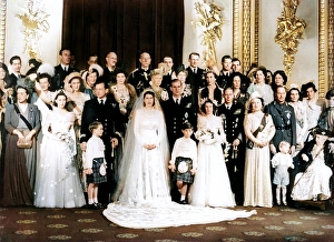 Romance Prints: Queen Elizabeth II (b1926), Prince Philip (b1921) and other members of the Royal Family