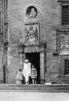 Queen Elizabeth with Princesses Elizabeth and Margaret Rose, Glamis Castle, Scotland, 1937