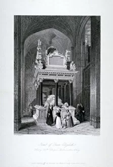 William Radclyffe Collection: Queen Elizabeth Is tomb, Henry VII Chapel, Westminster Abbey, London, c1840. Artist