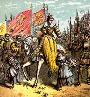 Images Dated 2nd August 2006: Queen Elizabeths Accession, 1558, (c1850)