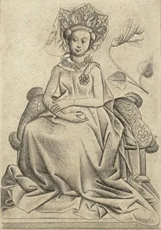 Hands In Lap Prints: The Queen of Flowers, ca. 1435-40. Creator: Master of the Playing Cards
