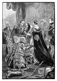 Decorating Prints: The Queen investing the Emperor of the French with the Order of the Garter, 1855, (1888)