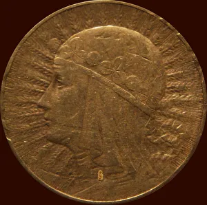 Hedwig Prints: Queen Jadwiga of Poland (5 Zlotych Revers), 1933. Artist: Numismatic, West European Coins