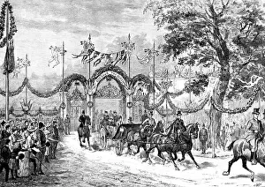 P Naumann Prints: The Queen leaving Waddesdon Manor, 1890. Creator: P Naumann