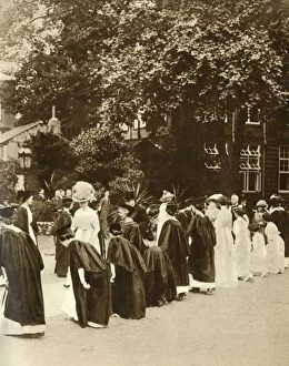 Mary Of Teck Gallery: Queen Mary at Bedford College, London, 1913, (1935). Creator: Unknown