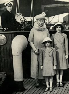 Queen Elizabeth Ii Gallery: Queen Mary with her granddaughters, 1930s, (1951). Creator: Unknown
