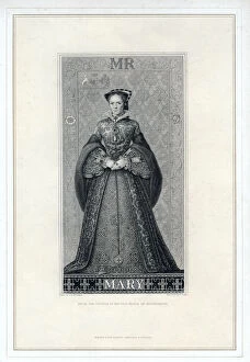 Queen Of England And Ireland Collection: Queen Mary I of England, (19th century).Artist: T Brown