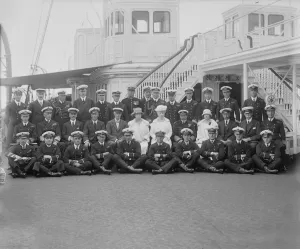 Mary Of Teck Prints: Queen Mary, King George V and crew on board HMY Victoria and Albert, 1925. Creator