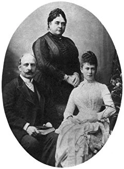 Images Dated 17th August 2007: Queen Mary and her parents, the Duke and Duchess of Teck, c1890-1900, (1935)