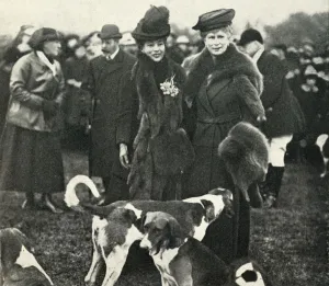 Alexandra Princess Of Denmark Collection: Queen Mary and Queen Alexandra at a meeting of the West Norfolk Hunt in 1920, (1951)