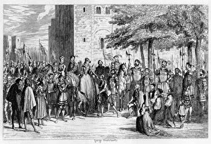 Bloody Mary Gallery: Queen Mary receiving the prisoners on the Tower Green, 1553 (1840). Artist: George Cruikshank