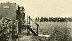 Hm King George Vi Gallery: Queen Mary of Teck visits soldiers at Aldershot in Hampshire, First World War, 1915, (c1920)