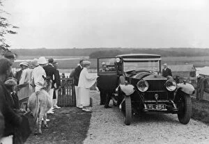 Princess Of Wales Gallery: Queen Mary visiting Bucklers Hard, Hampshire in 1928. Creator: Unknown