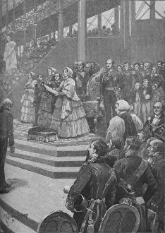 The Queen Opening The Crystal Palace, 1892. Artist: Henry Gillard Glindoni The Queen Opening The Crystal Palace, 1892. Artist: Henry Gillard Glindoni
