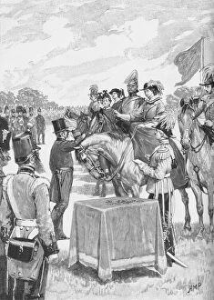 The Queen Presiding at the First Distribution of the Victoria Cross, c1890. Artist: Henry Marriott Paget