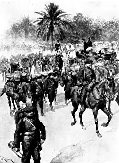 Parade Prints: The Queen in the Riviera: Her Majesty reviewing the troops of the Garrison of Nice