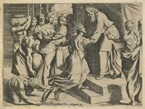 Fame Collection: The Queen of Sheba Bringing Gifts to King Solomon. Artist: Rosa (Badalocchio), Sisto (1585-c. 1647)