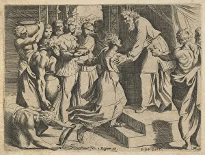 Song Of Songs Collection: The Queen of Sheba Bringing Gifts to King Solomon. Artist: Rosa (Badalocchio), Sisto (1585-c. 1647)
