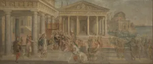 Song Of Songs Collection: The Queen of Sheba before King Solomon, ca 1545. Artist: Sustris, Lambert (1515 / 20-after 1591)