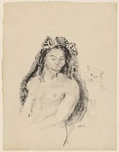 Redon Odilon Prints: The Queen of Sheba (La Reine de Saba), 1896-1900. Creator: Odilon Redon