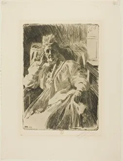 Sophia Wilhelmine Marianne Henriette Prints: Queen Sophia, 1909. Creator: Anders Leonard Zorn