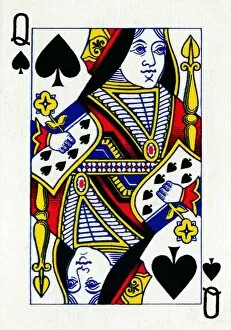 Deck Of Cards Collection: Queen of Spades from a deck of Goodall & Son Ltd. playing cards, c1940