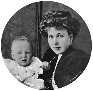 Asturias Collection: The Queen of Spain and the Prince of Asturia, 20th century