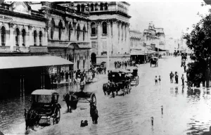 Catastrophe Prints: Queen Street during the 1893 Brisbane floods, 1893. Creator: Unknown