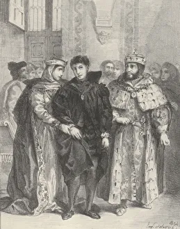 Consoling Prints: The Queen Tries to Console Hamlet, 1834. 1834. Creator: Eugene Delacroix