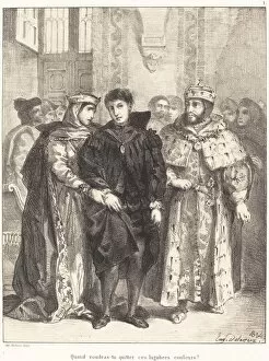 The Queen Tries to Console Hamlet (Act I, Scene II), 1834. Creator: Eugene Delacroix