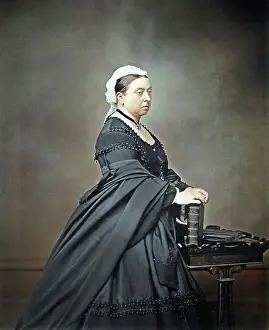 Shawl Prints: Queen Victoria, c1860. Creator: Unknown