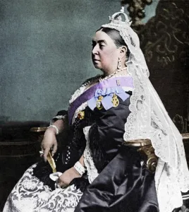 Widow Prints: Queen Victoria in ceremonial robes at her Golden Jubilee, 1887 (1951)