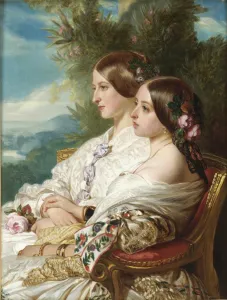 Franz Xavier 1805 1873 Prints: Queen Victoria and her cousin, the Duchess of Nemours