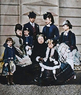 Albert Victor Christian Prince Prints: Queen Victoria with her daughter-in-law and grandchildren, c1880 (1935). Creator: Unknown