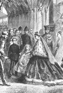 Policeman Gallery: Queen Victoria entering Westminster Palace, February 5, 1867, (1901). Creator: Unknown