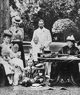 Queen Victoria and family at Osborne House, late 19th century