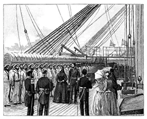 Galatea Prints: Queen Victoria inspecting HMS Galatea, Osborne Bay, c1860s