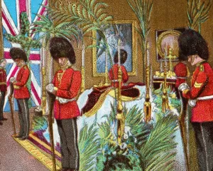 Palm Leaf Prints: Queen Victoria Lying in State at Osborne House, 1901 (c1902)