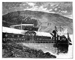 Drinking Water Gallery: Queen Victoria opening Glasgow waterworks at Loch Katrine, Scotland, 1859